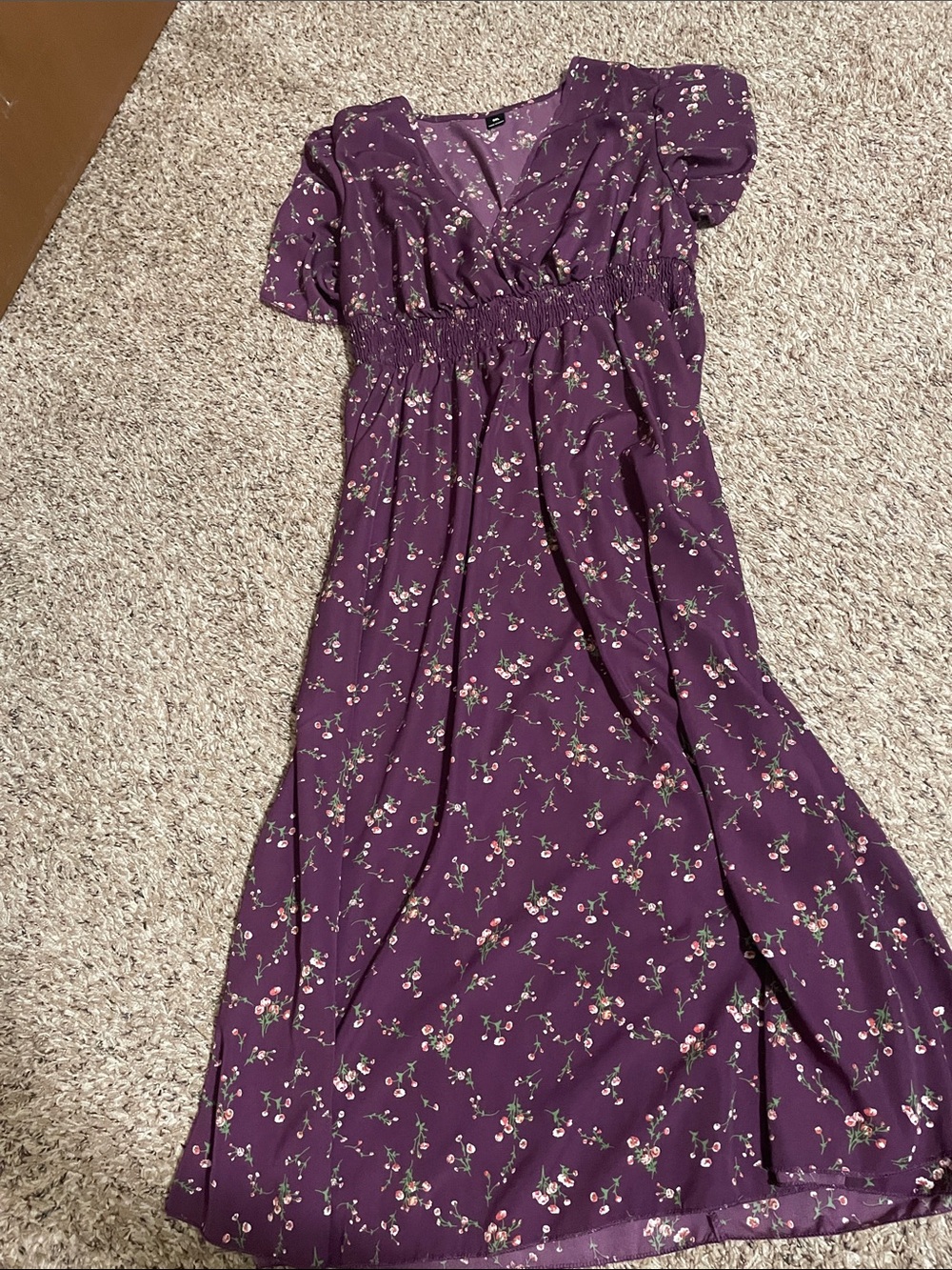 Women’s Purple Floral Midi Dress
